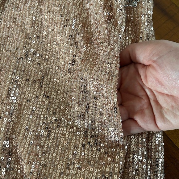 NWT Boutique Ellison Rose Gold Sequin Wide Leg Palazzo Pull On Size S - Picture 6 of 9